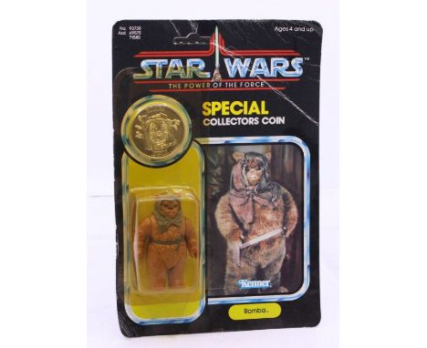 Star Wars: A Star Wars: The Power of the Force, Kenner, Romba, 1984, 92 card back, carded. unpunched, Heavy creasing to card,
