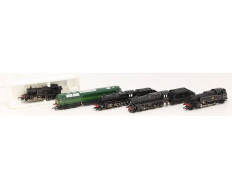 OO Gauge: A collection of five OO gauge locomotives to comprise: Lima BR 5574 2-6-2, Hornby BR 45062 4-6-0, Lima BR 42700 2-6
