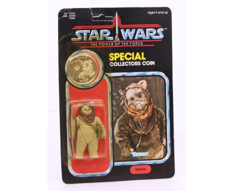 Star Wars: A Star Wars: The Power of the Force, Kenner, Warok, 1984, 92 card back, carded. unpunched, bubble is yellowed, cre