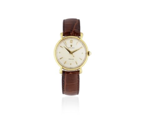 Rolex. An 18K gold manual wind wristwatch with flared lugsModel: PrecisionReference: 4411Date: Circa 1950Movement: 17-jewel m