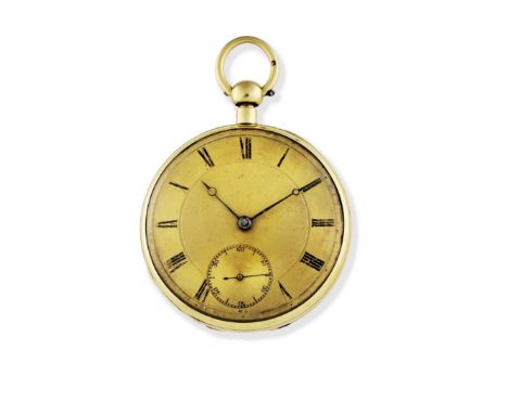 Upjohn, Exeter. An 18K gold key wind open face quarter repeating pocket watchDate: London Hallmark for 1832Movement: Gilt ful