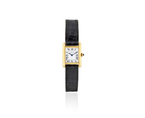 Cartier. A lady's 18K gold manual wind rectangular wristwatchModel: TankDate: Circa 1970Movement: 17-jewel Cal.2512 manual wi