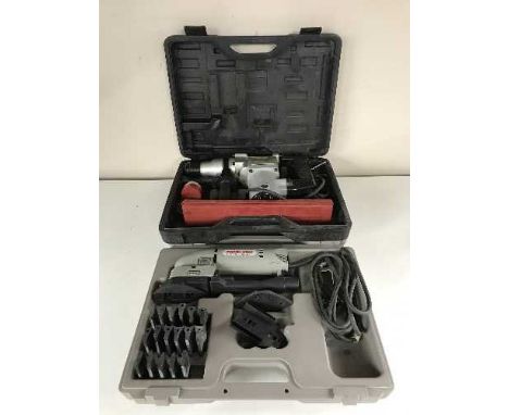 A cased Star Tools electric rotary hammer drill and a cased Porter Cable profile sander 