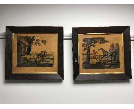 A set of eight framed colour plates depicting hunting scenes after Jukes 