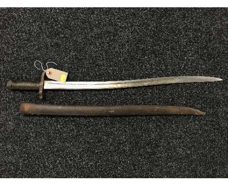 A French chassepot bayonet in scabbard 