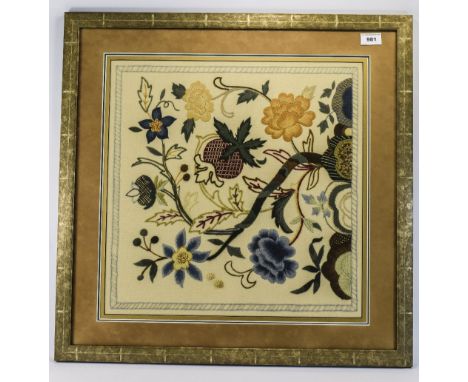 Framed Tapestry In The William Morris Style, 18 Inch Square