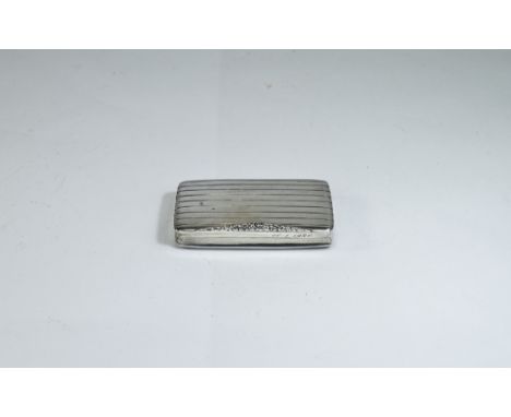 Early 20th Century Nice Quality European Silver Hinged Snuff Box Of Rectangular Form With Regency Stripes Decoration, Marked 