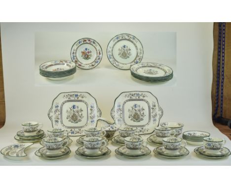 Copeland Spode ''Chinese Rose'' Dinner And Tea Service Comprising 10 Cups, 12 Saucers, 11 Side Plates, 6 Fruit Dishes, 6 Dinn