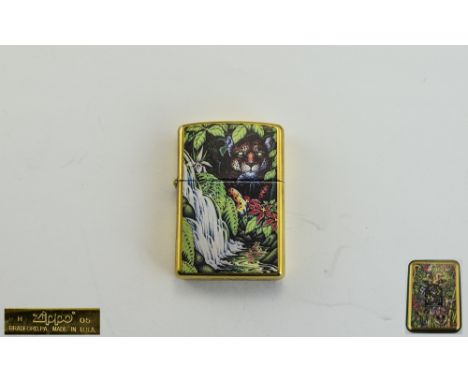 Zippo 10th Anniversary Ltd Edition Collectable Petrol Lighter ' Mysteries of The Forest ' Date 1995. Num 2869 - 3000. Comes w