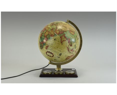 A Vintage Table Globe combined with barometer and thermometer. The globe lights up to display all the countries of the world.