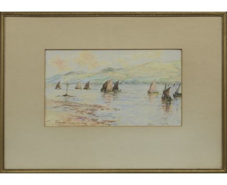 SIR JAMES LEWIS CAW (SCOTTISH 1864 - 1950), DRIFTING OUT, CAMPBELTOWN LOCH pastel on paper, signed, titled image size 20cm x 