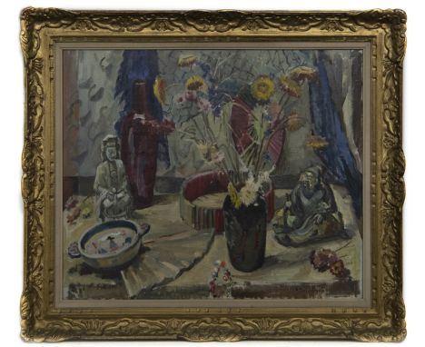 * R HARDIE CONDIE RSW (1898-1981), EASTERN STILL LIFE oil on canvas, signed, titled verso image size 51cm x 61cm, overall siz