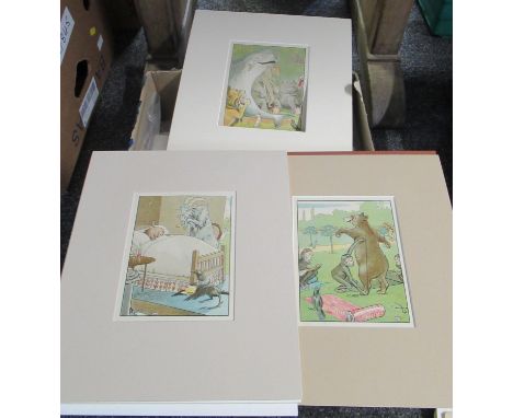 Box of assorted book illustrations, prints etc. to include bird illustrations, L'ornement polychrome illustrations, Arthur Ra