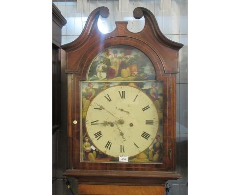 Early 19th century Scottish mahogany eight day longcase clock marked Peter Kier, Falkirk. The painted Roman face with seconds