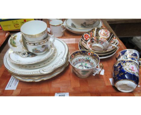 Group of Spode porcelain and other china to include four 19th century porcelain cabinet cups and saucers - two marked Spode, 