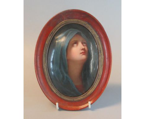 'KPM' porcelain plaque with painted portrait. Impressed marks to reverse. Framed. Plaque measures 13 x 9cm approx.(B.P. 21% +