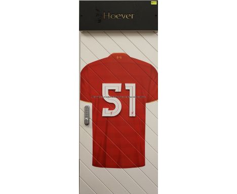 Ki-Jana Hoever's No.51 locker door from the First Team Changing Room at Liverpool Football Club's Melwood Training Ground, re