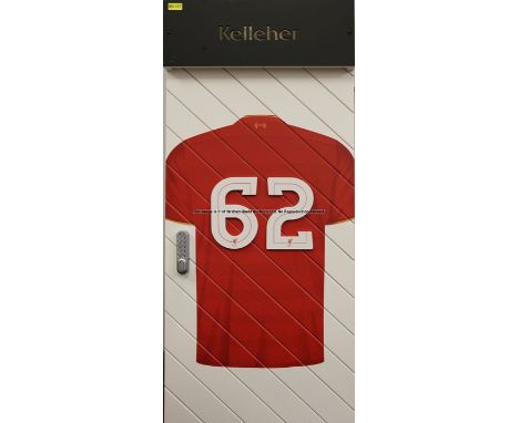 Caoimhin Kelleher's No.62 locker door from the First Team Changing Room at Liverpool Football Club's Melwood Training Ground,