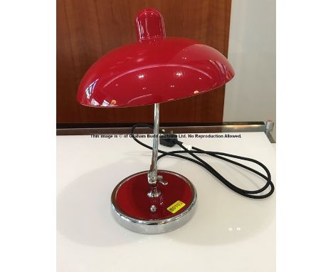 Red desk lamp from Jurgen Klopp's Manager's Office at Liverpool Football Club's Melwood Training Ground,modern design, red pl