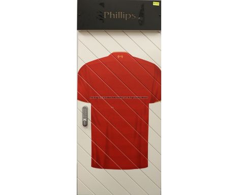 Nathaniel Phillips' locker door from the First Team Changing Room at Liverpool Football Club's Melwood Training Ground, recta