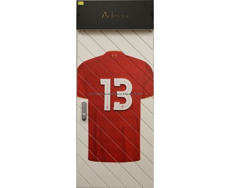 Adrian's No.13 locker door from the First Team Changing Room at Liverpool Football Club's Melwood Training Ground, rectangula