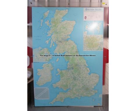 Large route planner colour wall map of the British Isles from Jurgen Klopp's Manager's Office at Liverpool Football Club's Me