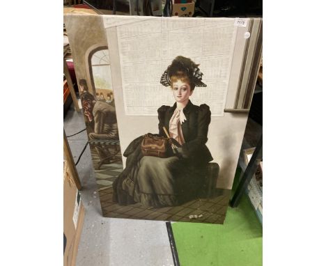 AN UNFRAMED PRINT OF A LADY, SIGNED G.CIROCCO 