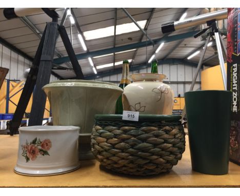 A QUANTITY OF CERAMIC PLANTERS AND VASES 