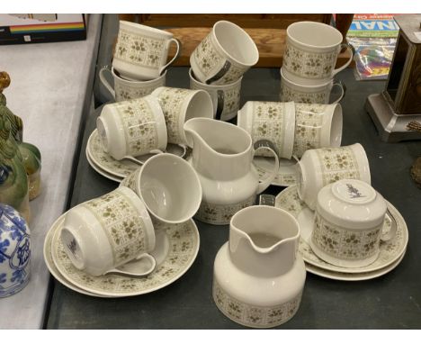 A ROYAL DOULTON 'SAMARRA' PART TEASET TO INCLUDE CUPS, SAUCERS AND CREAM JUGS 