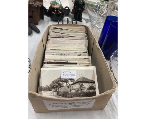 A LARGE QUANTITY OF VINTAGE POSTCARDS OF CHESHIRE, CUMBRIA, LANCASHIRE AND WALES 