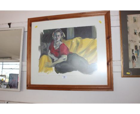 A pine framed portrait study 