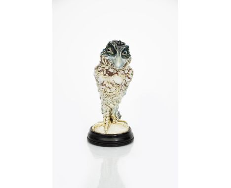 A Martin Brothers stoneware bird jar and cover by Robert Wallace Martin, dated 1902,  modelled standing with webbed claw feet