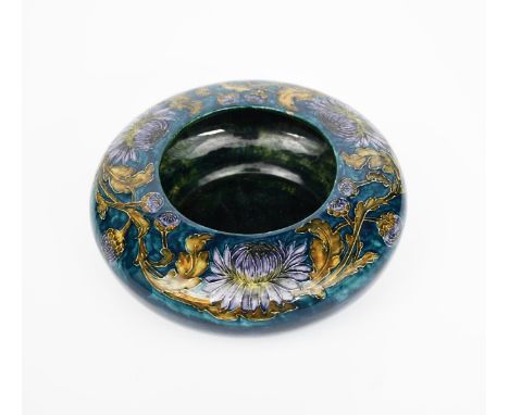 An S Hancock &amp; Sons Morrisware bowl designed by George Cartlidge, model C13-15, inverted rim, tubeline decorated with flo