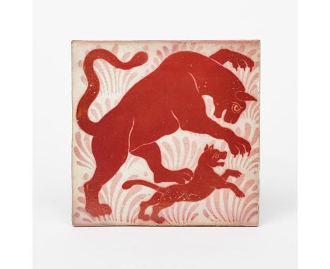 Bonhams : William De Morgan A Lustre Tile with Dodo, circa 1900