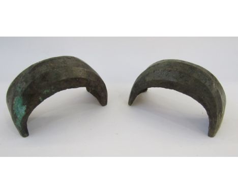 Two African bronze currency ingots,&nbsp;Ngelima, believed to be from the Democratic Republic of Congo, largest 20cm long x 1