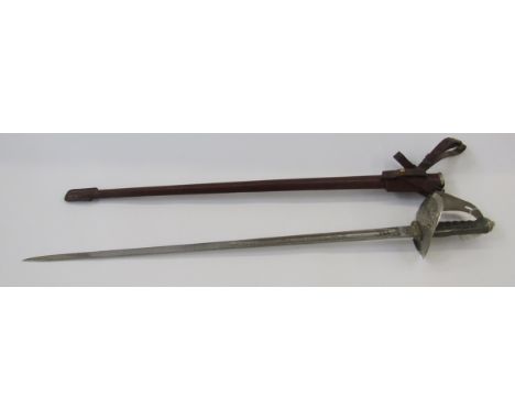 George V officer's sword made by Robert Mole and Sons of Birmingham, together with leather scabbard and leather frog