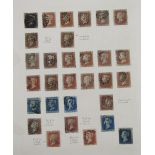 GB stamps: QV used line engraved including 1d black ‘BA’, 1d reds and 2d blue, imperforate and