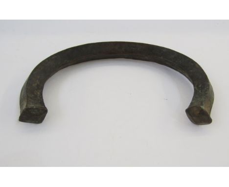 African bronze currency torque, possibly from the Democratic Republic of Congo, 28cm wide&nbsp;
