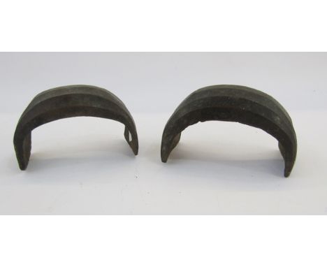 Two African bronze currency ingots,&nbsp;Ngelima, believed to be from the Democratic Republic of Congo, largest 20cm wide x 1