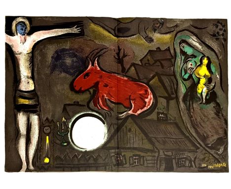 A Marc Chagall (1887 Russia - 1985 France) "Mystical Crucifixion" original lithograph from Derriere Le Miroir n. 27/28, Maegh