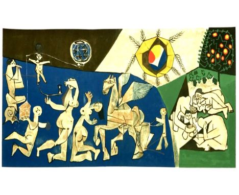 A Pablo Picasso (1881-1973 Spain) limited edition 1108/1500 lithograph entitled "La Paix Bleu" on thick woven paper, publishe
