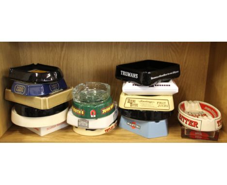 Breweriana Interest, a quantity of ceramic and glass advertising pub ashtrays.