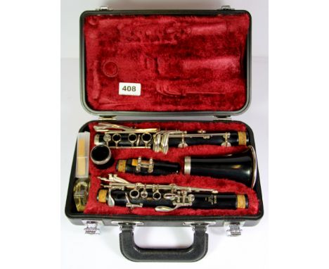 A cased Yamaha clarinet.