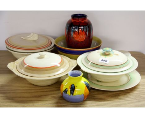 A quantity of Clarice Cliff, Poole Pottery and other china.