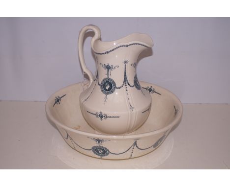Early 20th century Minton wash jug &amp; basin A/F