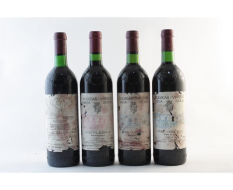 Vega-Sicilia Unico 1979 (1)(top shoulder; bin-soiled, damp-stained &amp; scuffed label)Vega-Sicilia Valbuena 5 Año 1983 (1)(l