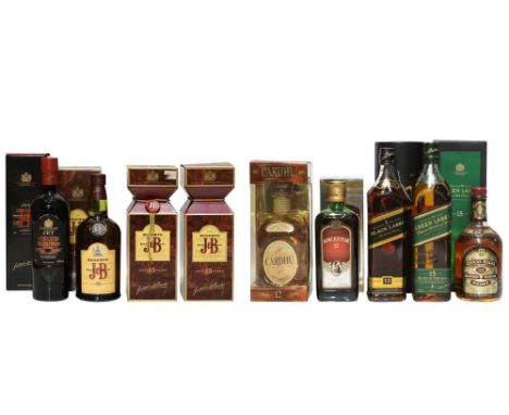 Assorted Scotch Whisky, to include: Johnnie Walker, Green Label, Blended Scotch Whisky, Aged 15 Years, 43% vol, 100cl, one bo