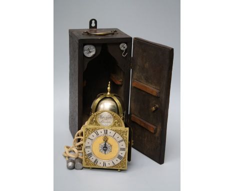 Jasper Tayler (Taylor). A part late 17th/ early 18th century style, thirty hour, travelling alarm time piece with 4"dial and 