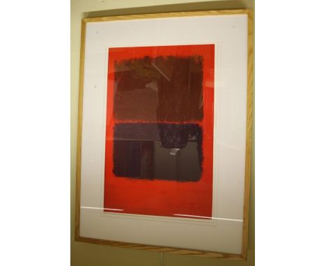 A large untitled three colour lithograph.  112 x 73cm  Formally the property of the late Jessye Norman