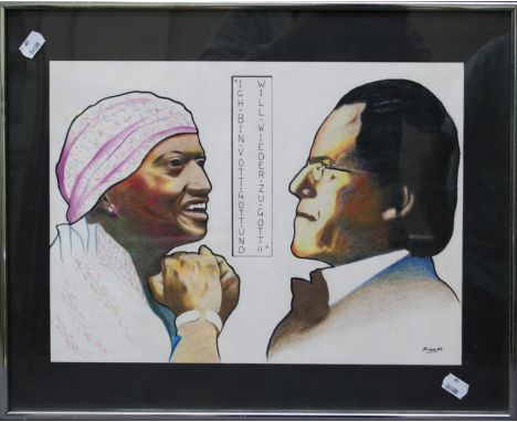 S Cooper (20th century) I am from God, I want to go back to God. A lithograph in colours. 30 x 40cm  Formally the property of